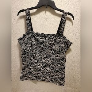 ALEX evenings Black Sleeveless Sequined Top Blouse L